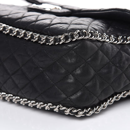 Chanel Washed Lambskin Quilted Maxi Chain Around Flap Black 9 of 19