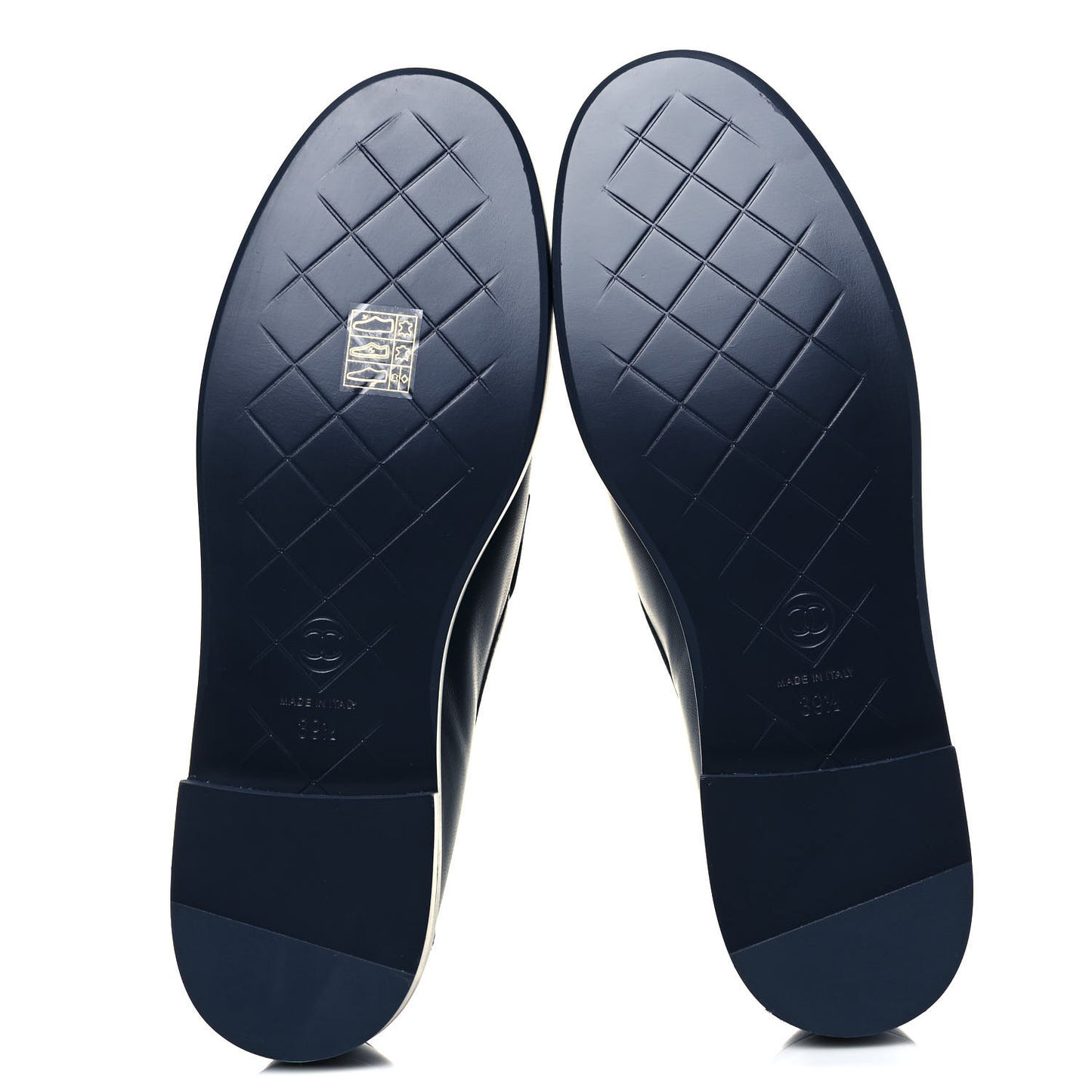 Lambskin Quilted CC Turnlock Loafers 39.5 Navy
