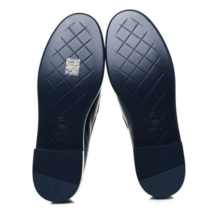 Chanel Lambskin Quilted CC Turnlock Loafers 39.5 Navy 5 of 8