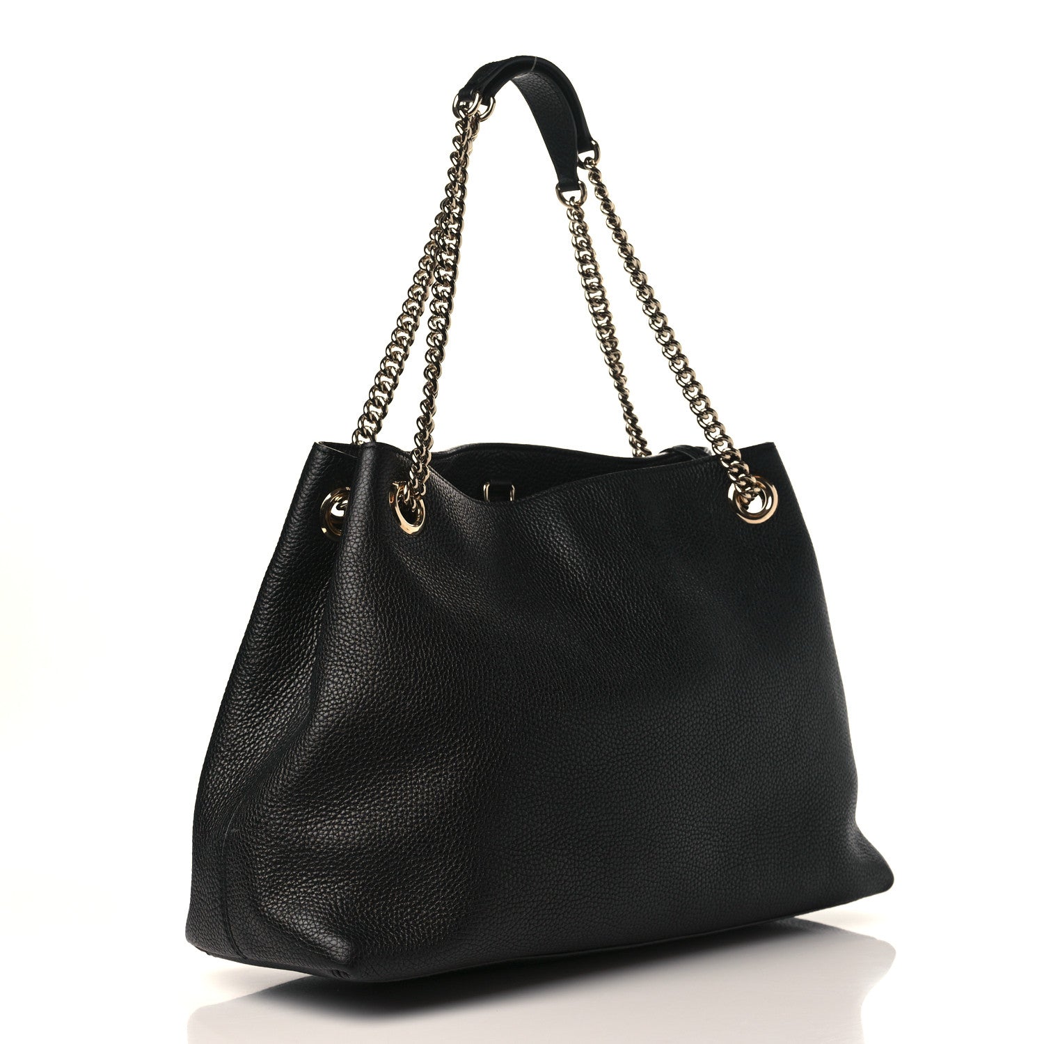 Gucci Pebbled Calfskin Medium Soho Chain Shoulder Bag Black 4 of 11