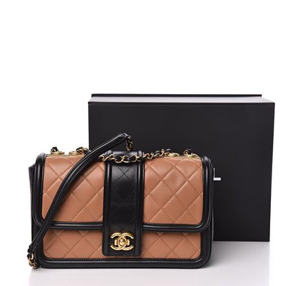 Chanel Lambskin Quilted Medium Elegant CC Flap Dark Beige Black 11 of 11