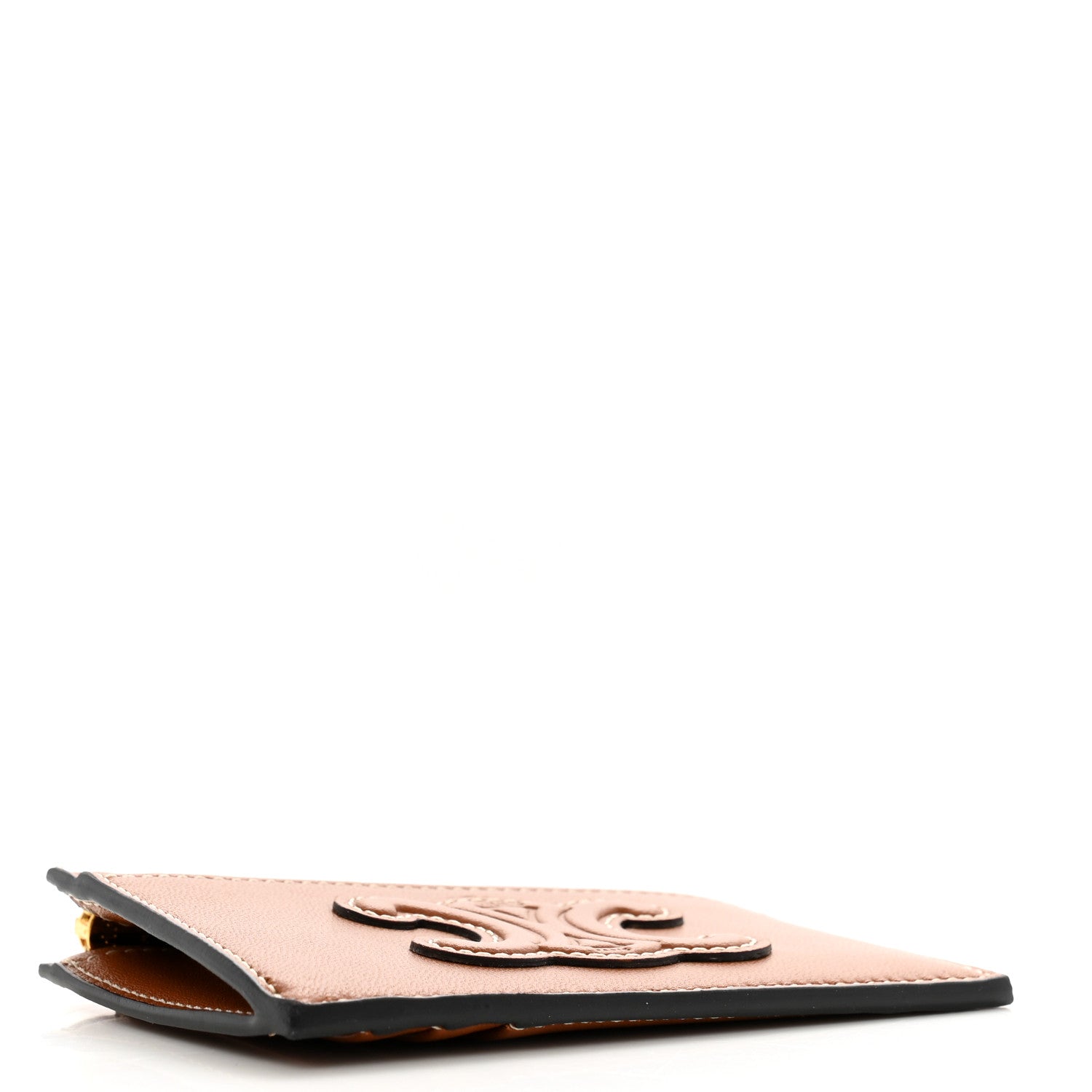 Celine Triomphe Calfskin Zipped Card Holder Tan 4 of 8