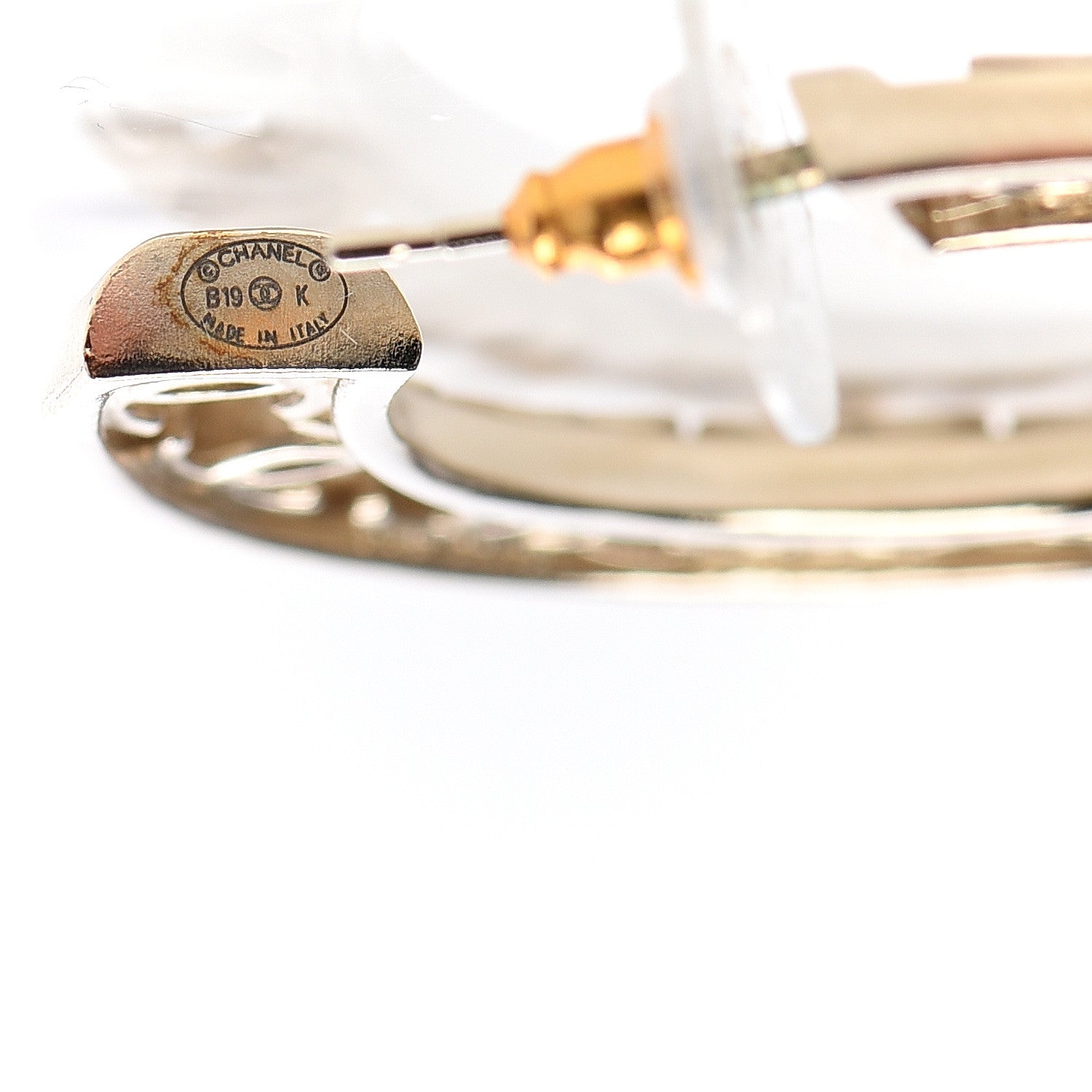 Chanel CC Hoop Earrings Gold 3 of 4