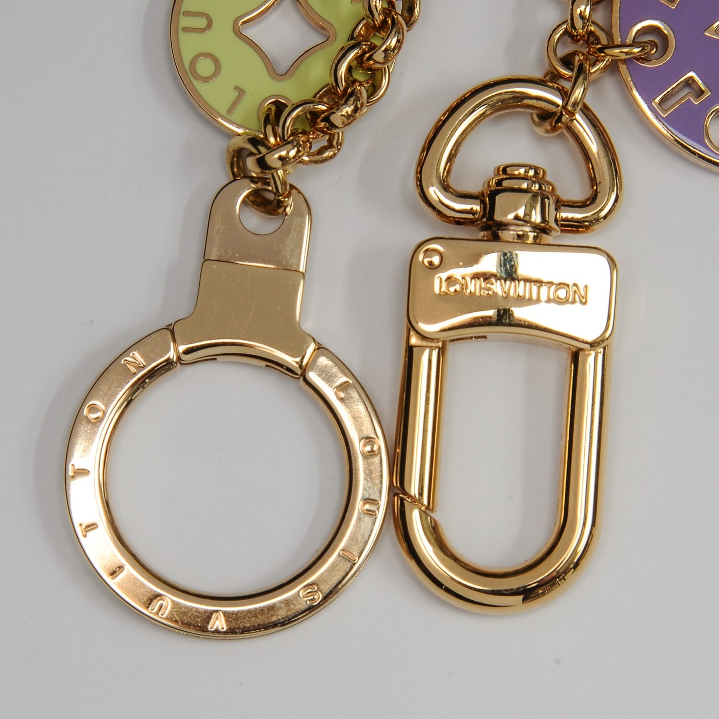 Enamel Looping Key Chain Bag Charm Multicolor