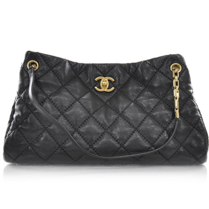 Chanel Calfskin Quilted Retro Chain Tote Black 1 of 8