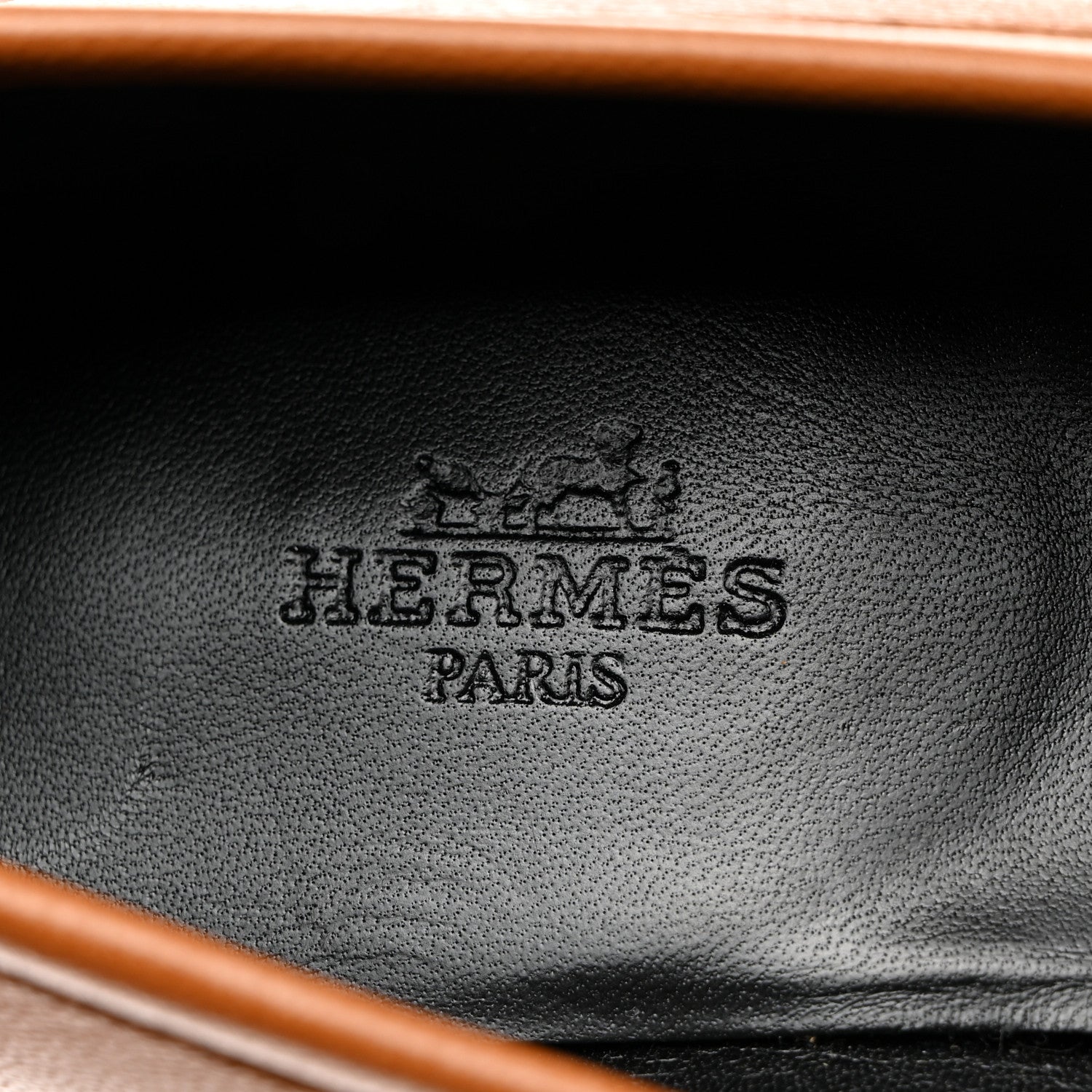 Hermes Goatskin Womens Paris Loafers 37.5 Gold 6 of 11