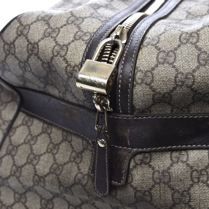 Gucci GG Plus Monogram Large Carry On Duffle Trolley Brown 19 of 24