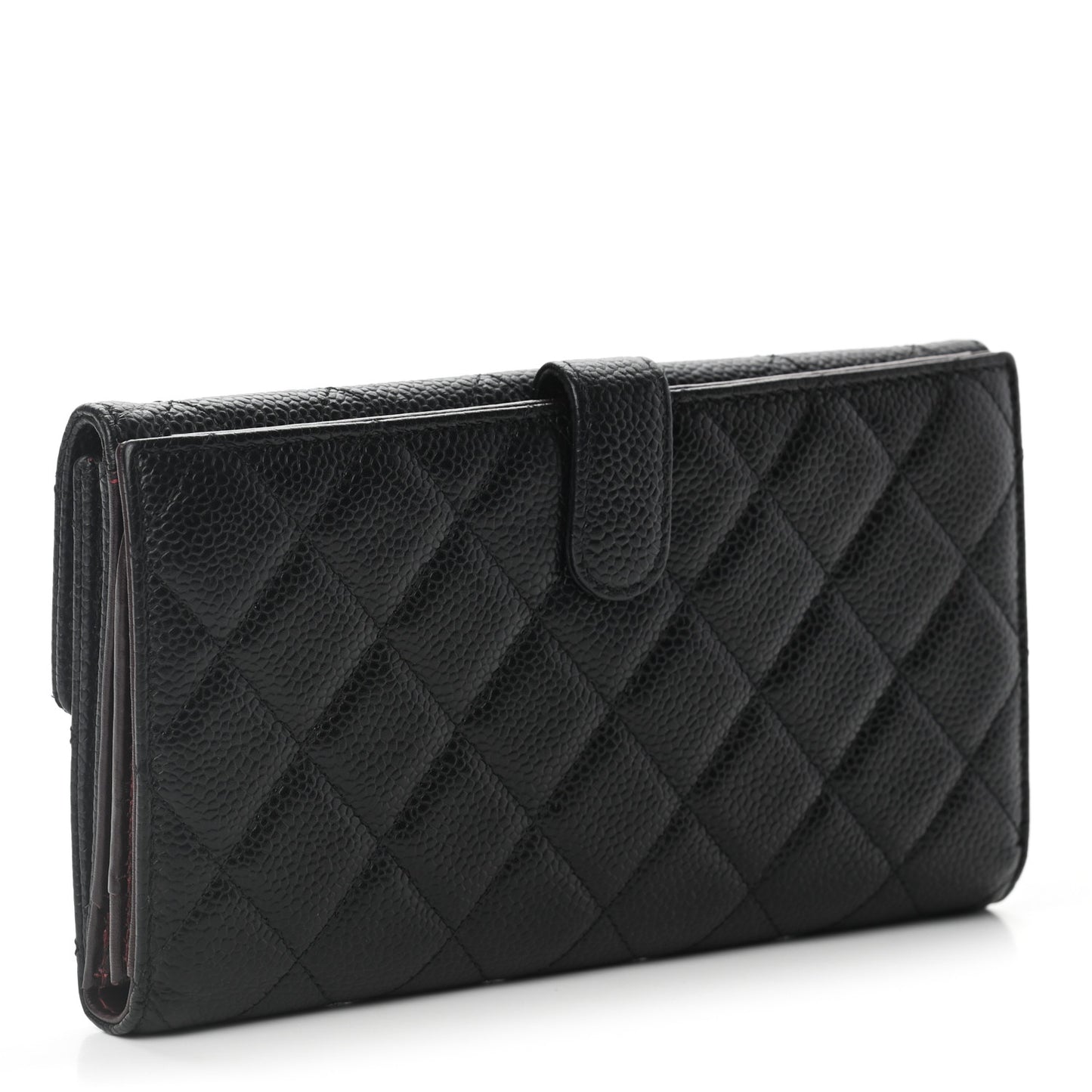 Caviar Quilted CC French Flap Wallet Black