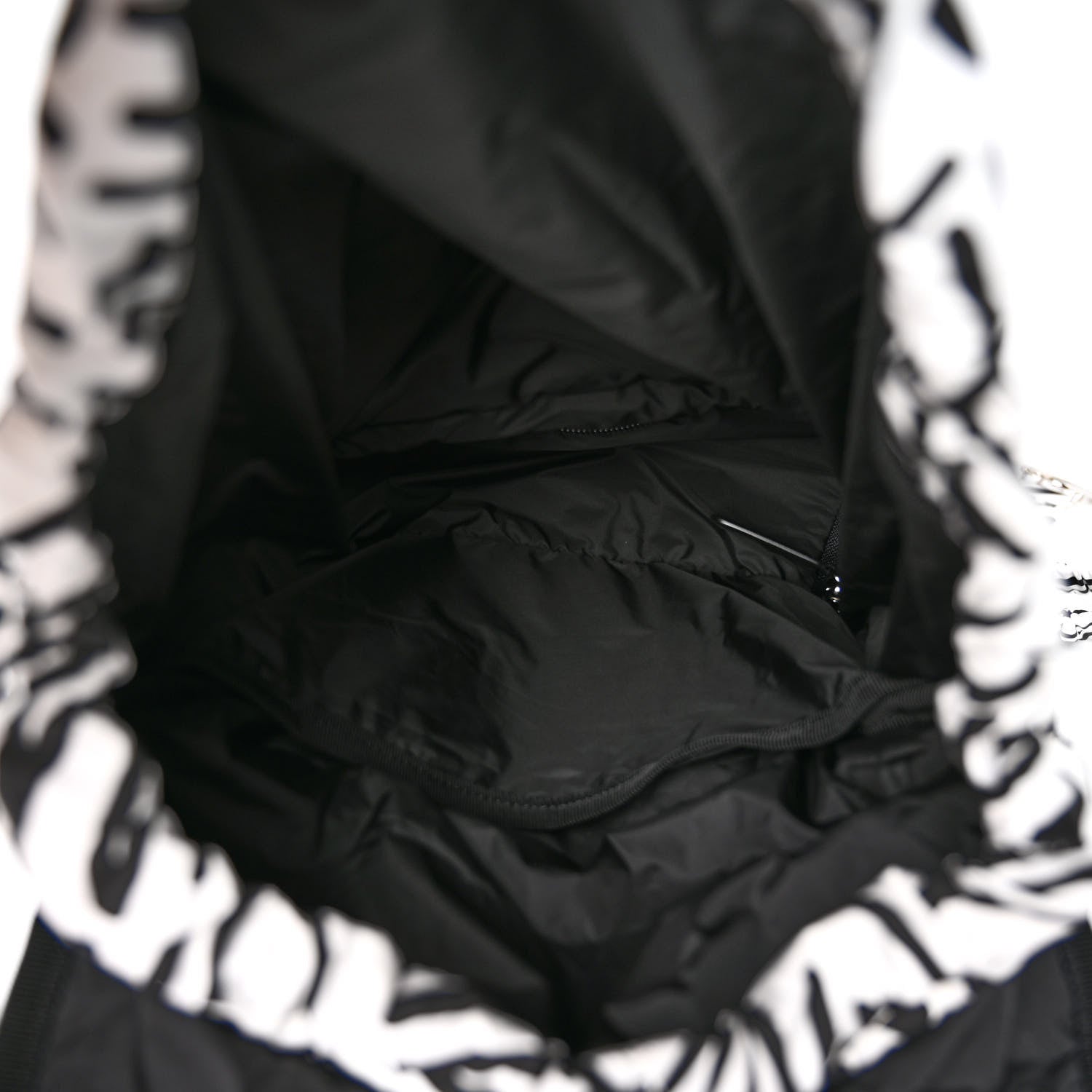 Chanel Nylon Printed Quilted Coco Neige Convertible Backpack Black White 6 of 10