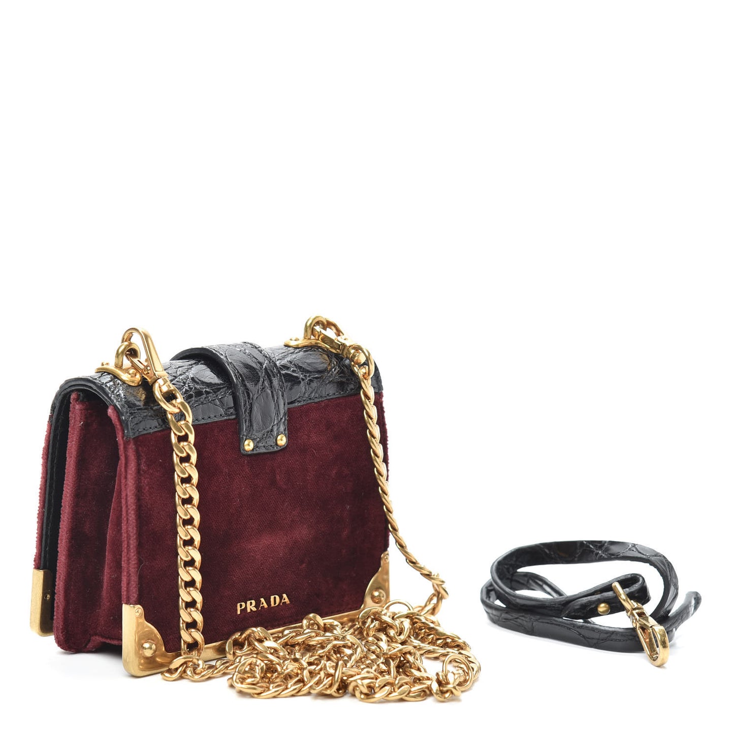 Velvet Crocodile Micro Cahier Bag Ribes Black