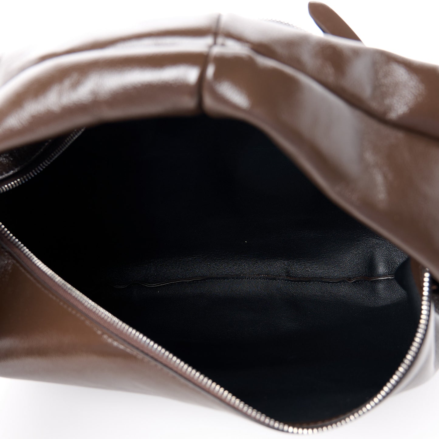 Crackle Patent Medium Olivia Hobo Chestnut