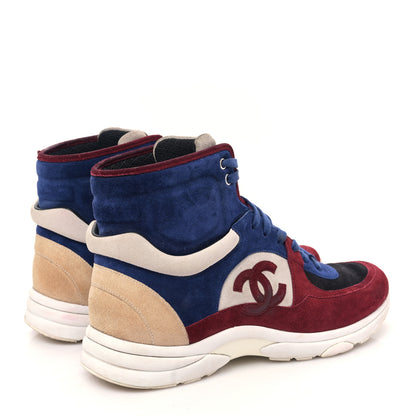 Chanel Calfskin Suede Mens Sneakers 43 Blue Red Beige 4 of 8