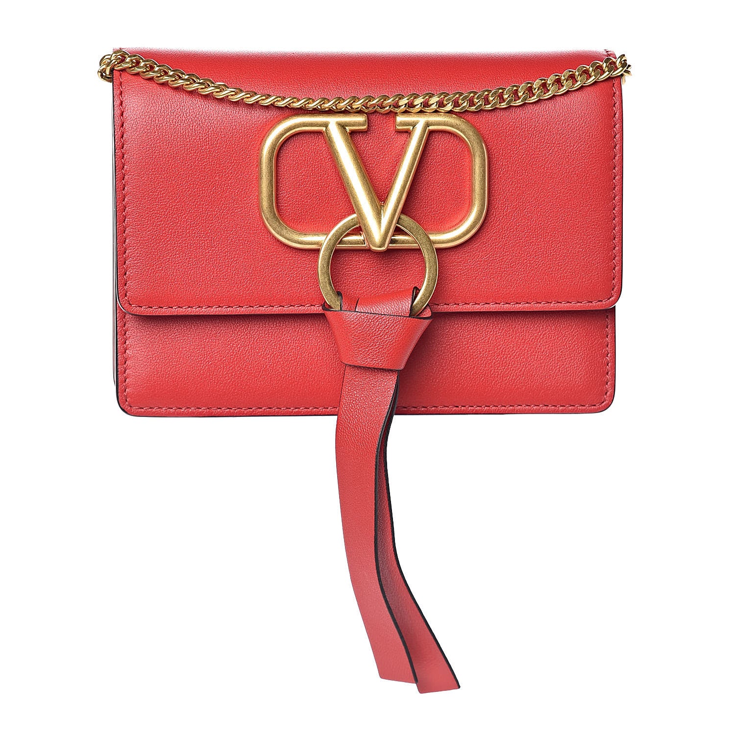 Valentino Garavani Smooth Calfskin Mini Vring Crossbody Bag Rouge Pur 1 of 8