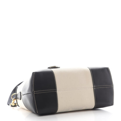 Fendi Canvas Vitello King Logo Embroidered Medium By The Way Boston Bag Grezzo Black 3 of 9