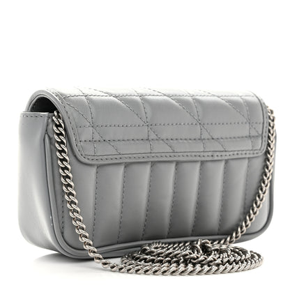 Gucci Calfskin Matelasse Aria Super Mini GG Marmont Shoulder Bag Deep Grey 3 of 10