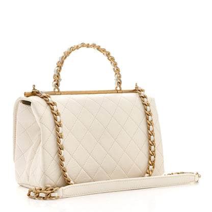 Chanel Lambskin Quilted La Parisienne Top Handle Flap White 3 of 16