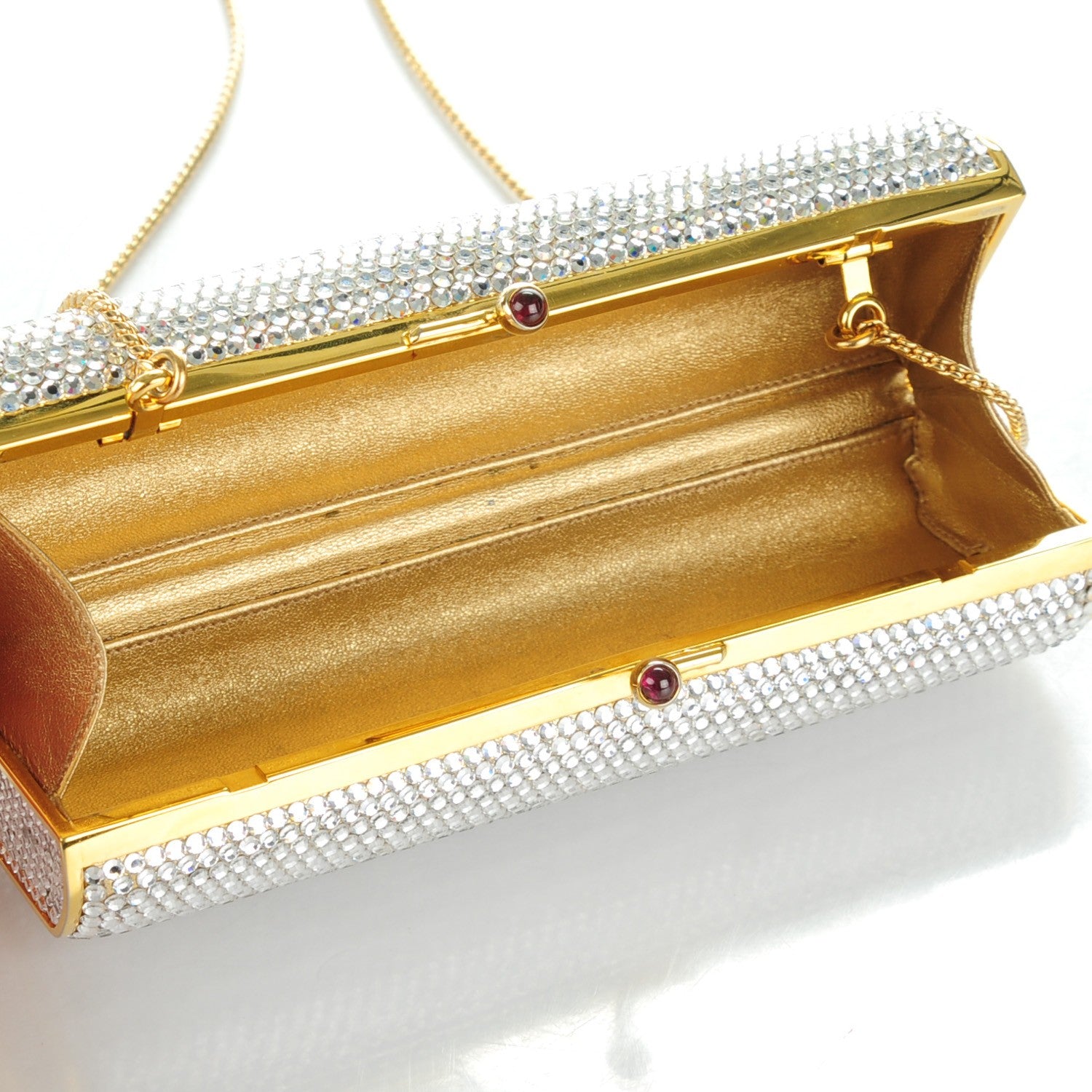 Judith Leiber Swarovski Crystal Minaudiere Clutch Silver 7 of 7