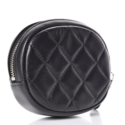 Chanel Lambskin Quilted Zip Around Classic Coin Purse Black 3 of 8