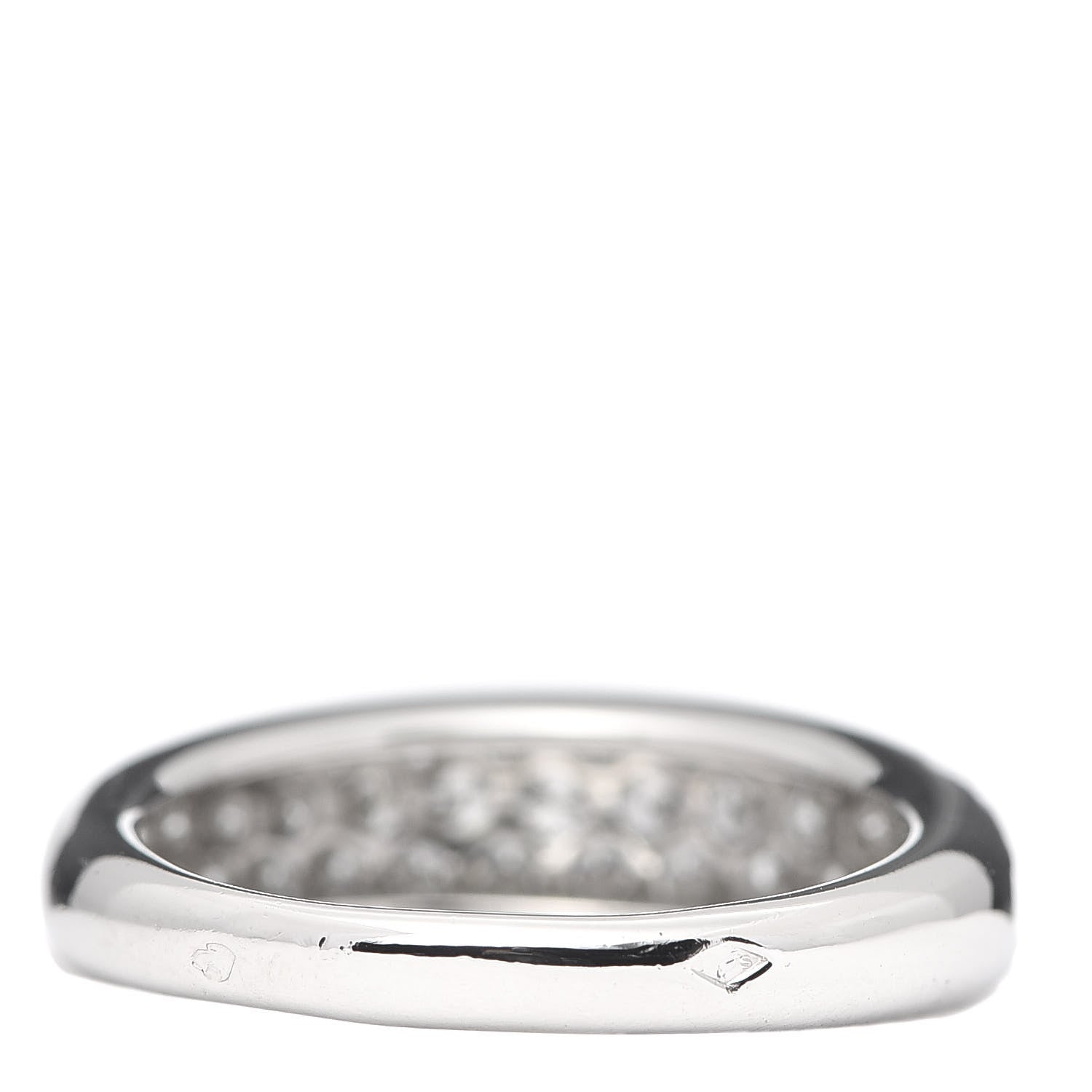 Cartier Platinum Diamond Half Pave Eternity Band Ring 57 8 3 of 4