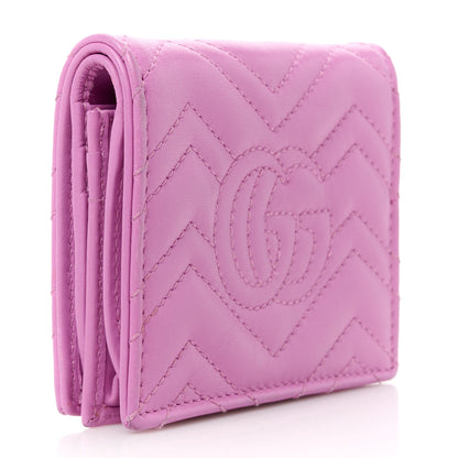 Gucci Calfskin Matelasse GG Marmont Card Case Candy Mousse 3 of 12