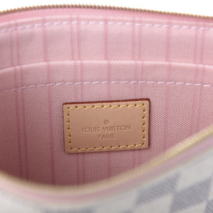 Louis Vuitton Damier Azur Neverfull MM GM Pochette Rose Ballerine 8 of 10