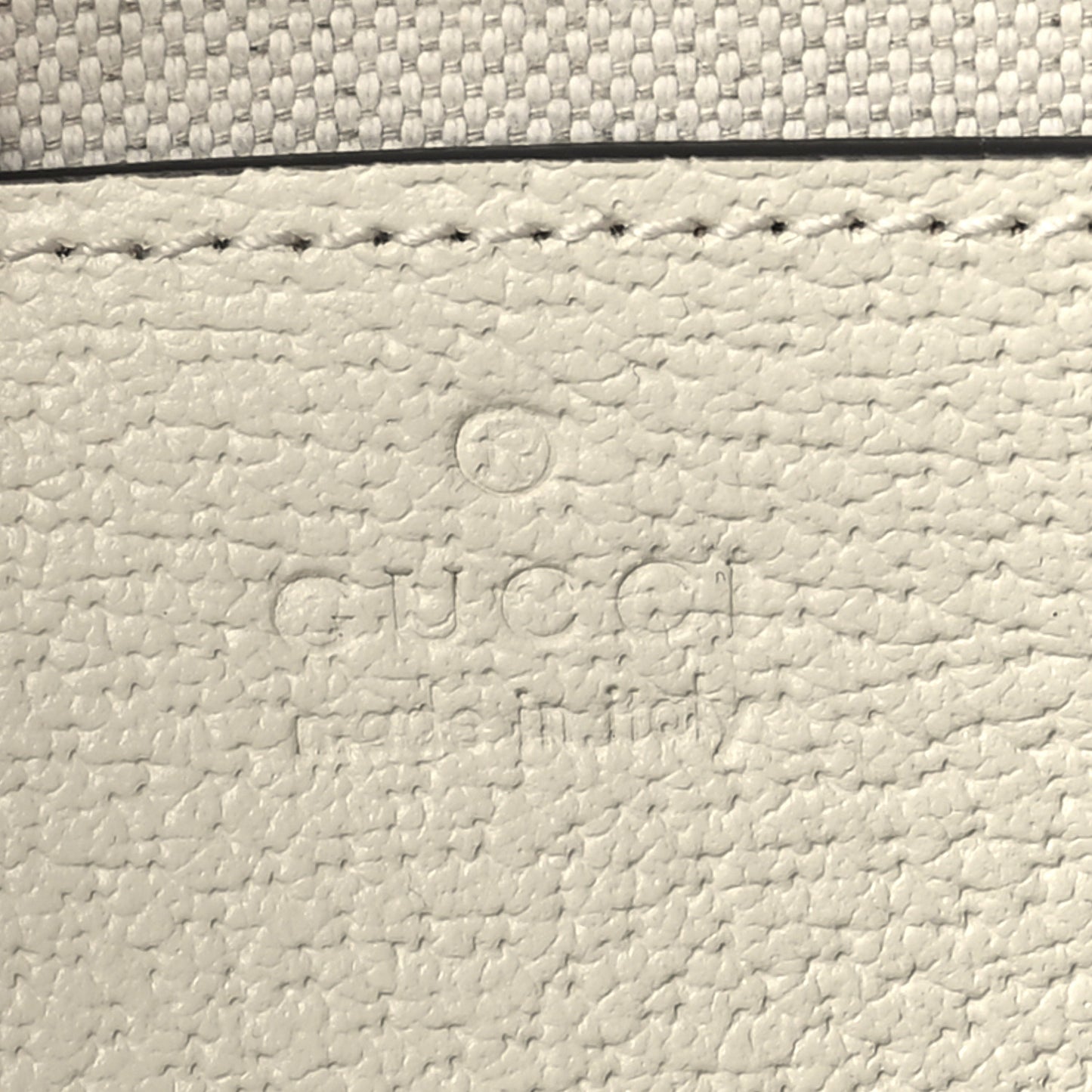 GG Supreme Monogram Textured Calfskin Web Small Ophidia Camera Bag Beige Ebony Mystic White