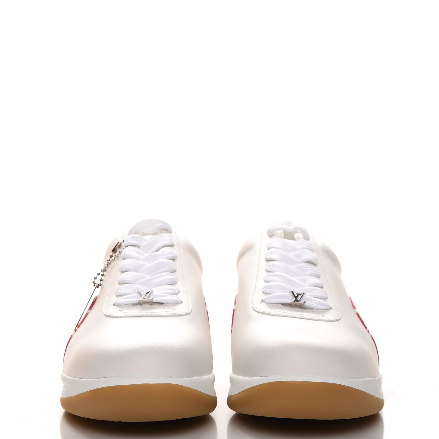 X SUPREME Calfskin Monogram Sneakers 6 White Red