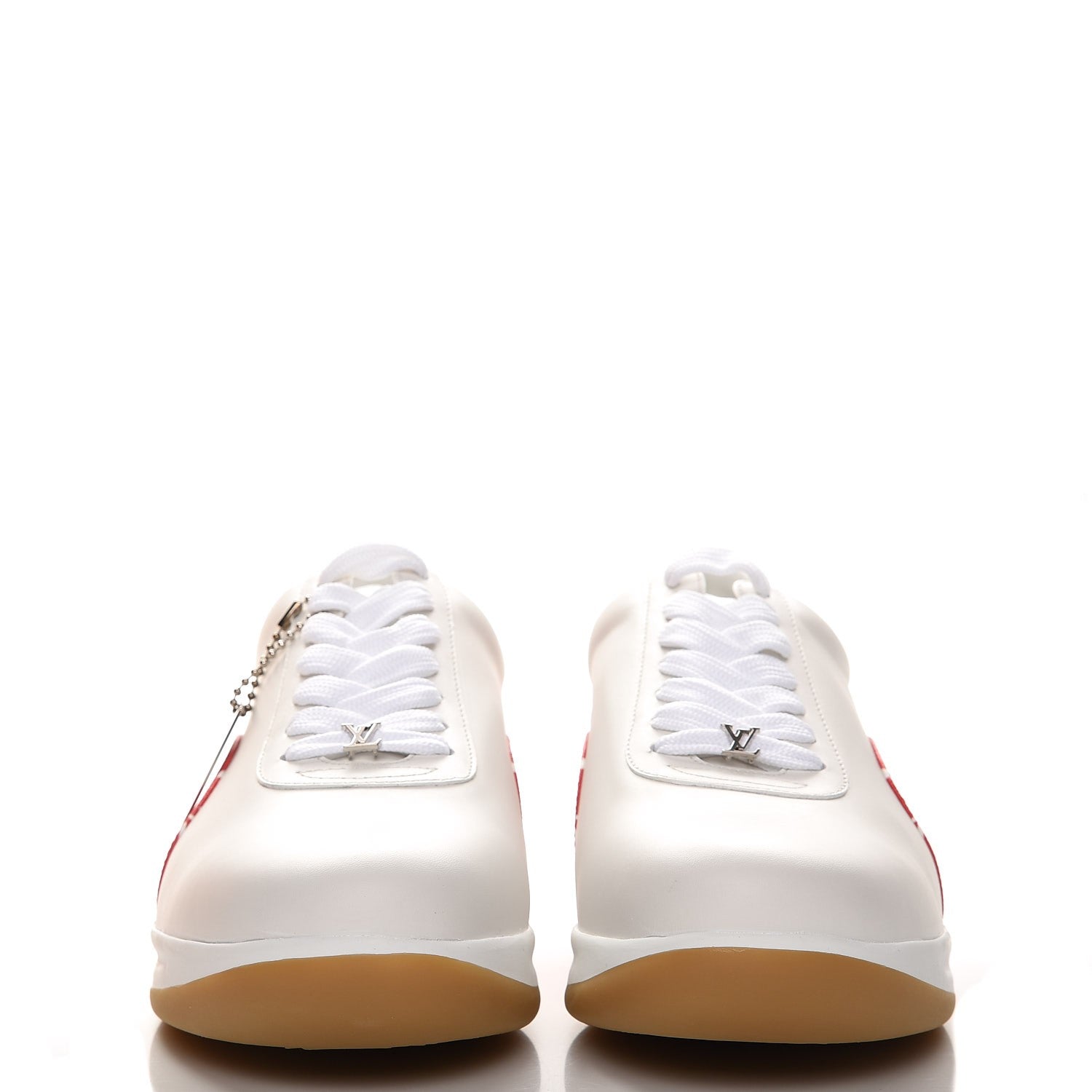 Louis Vuitton X SUPREME Calfskin Monogram Sneakers 6 White Red 2 of 10