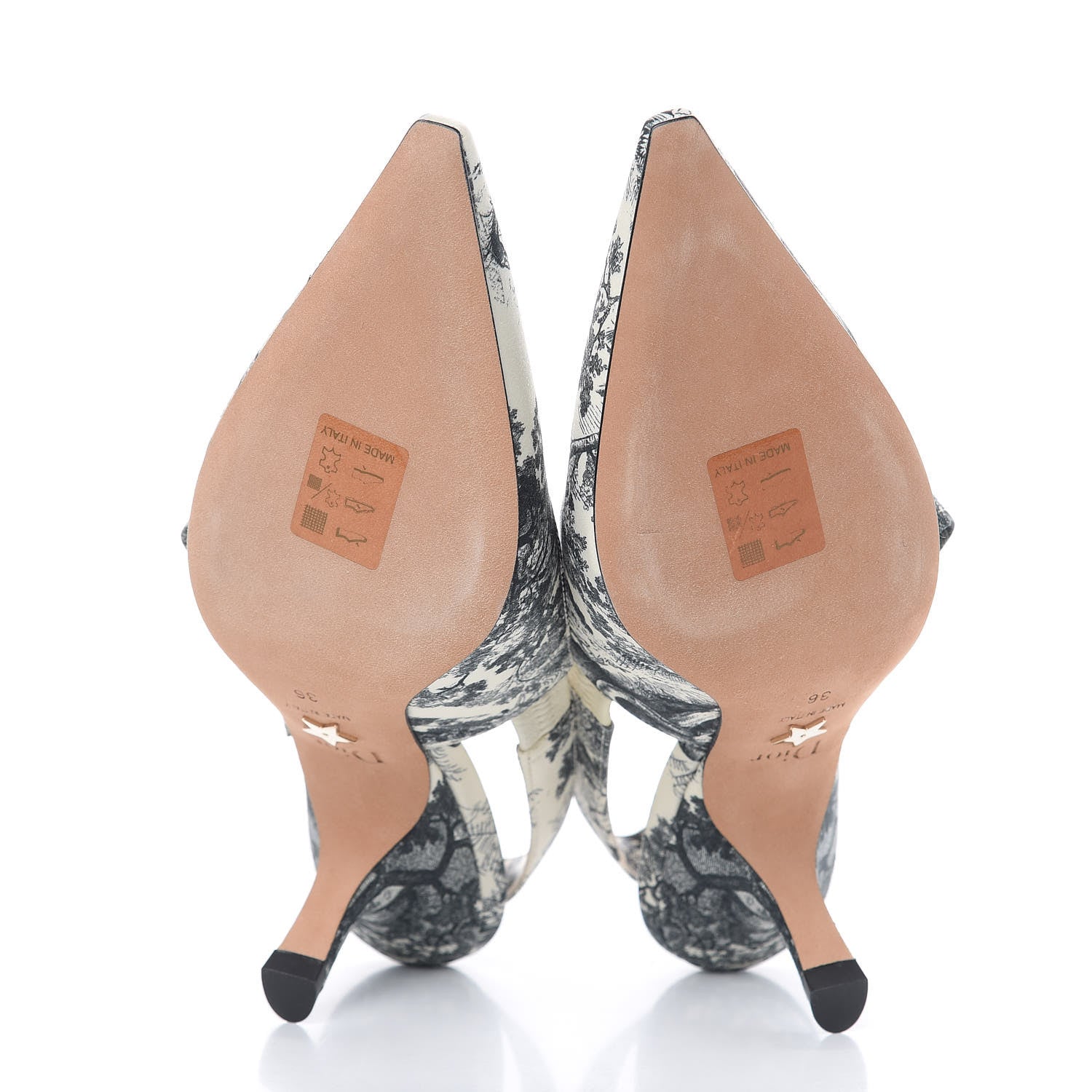 Christian Dior Toile De Jouy Sweet D Slingback Pumps 36 Off White 5 of 8