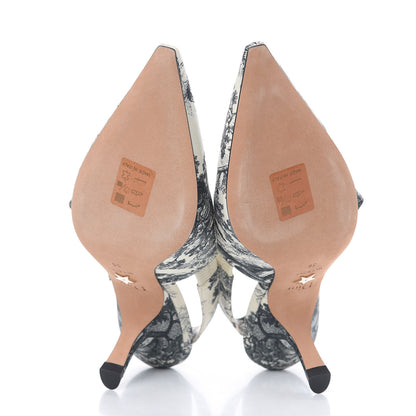 Christian Dior Toile De Jouy Sweet D Slingback Pumps 36 Off White 5 of 8