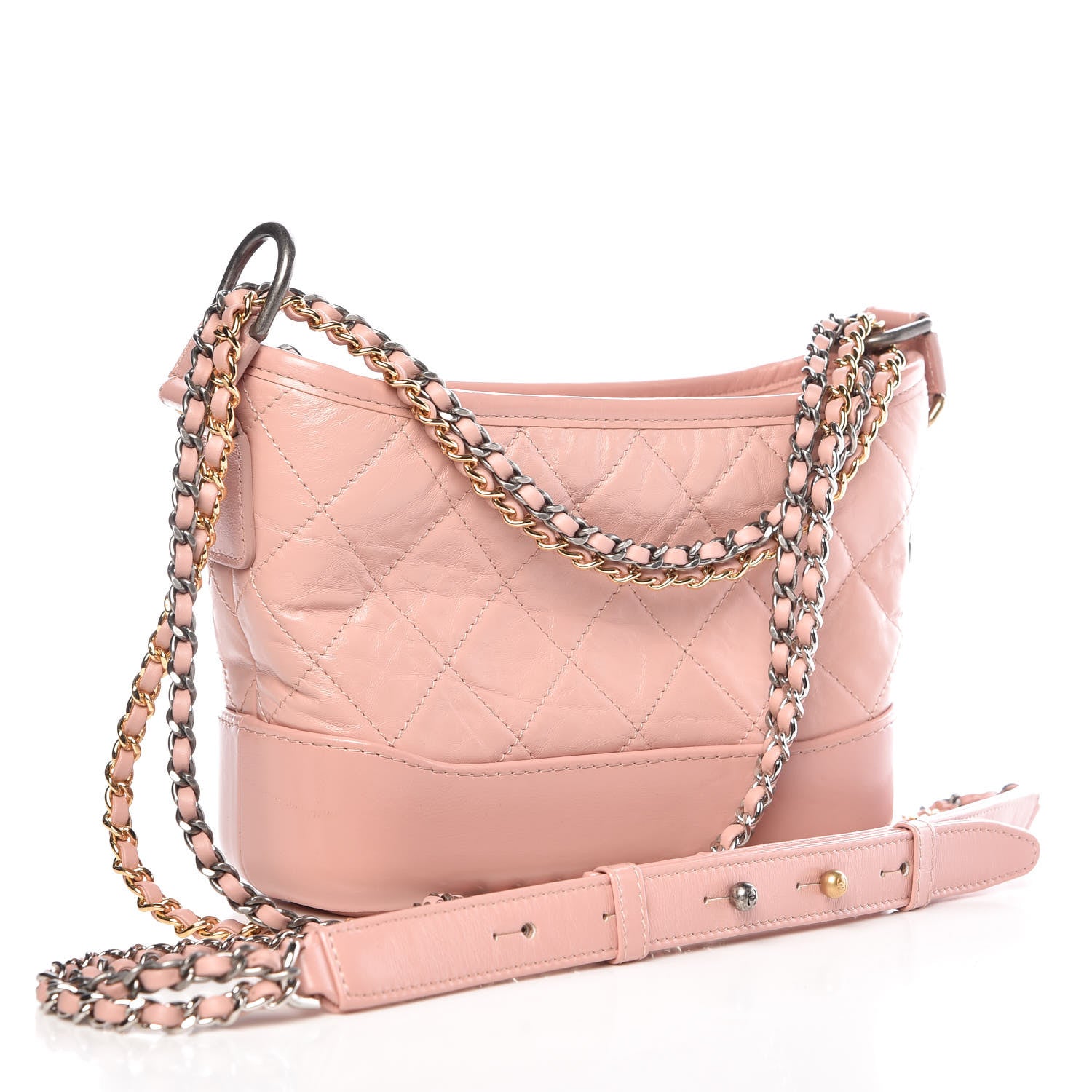 Chanel Aged Calfskin Quilted Small Gabrielle Hobo Pink 3 of 9