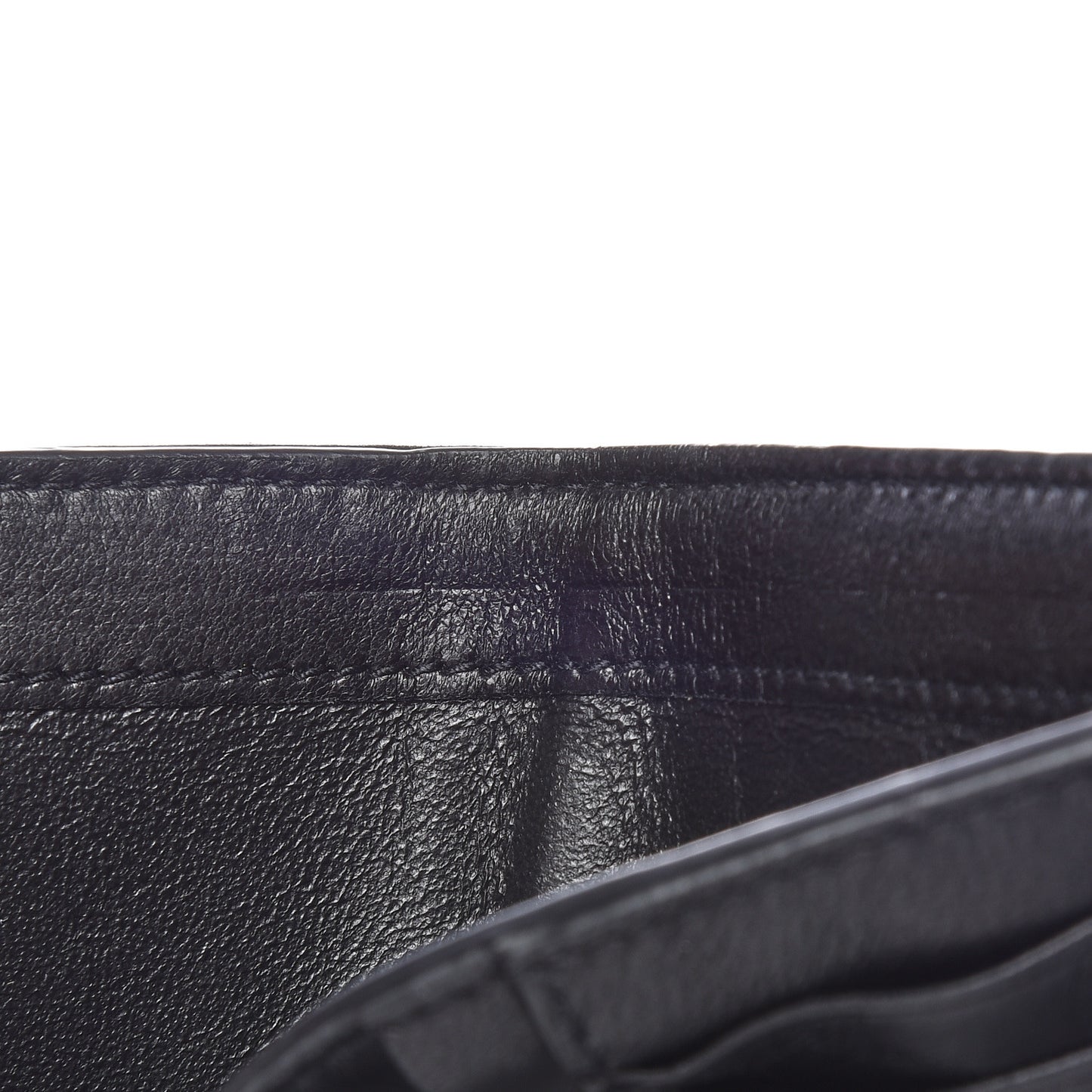 Lambskin Matelasse Monogram Vicky Tri-Fold Wallet Black