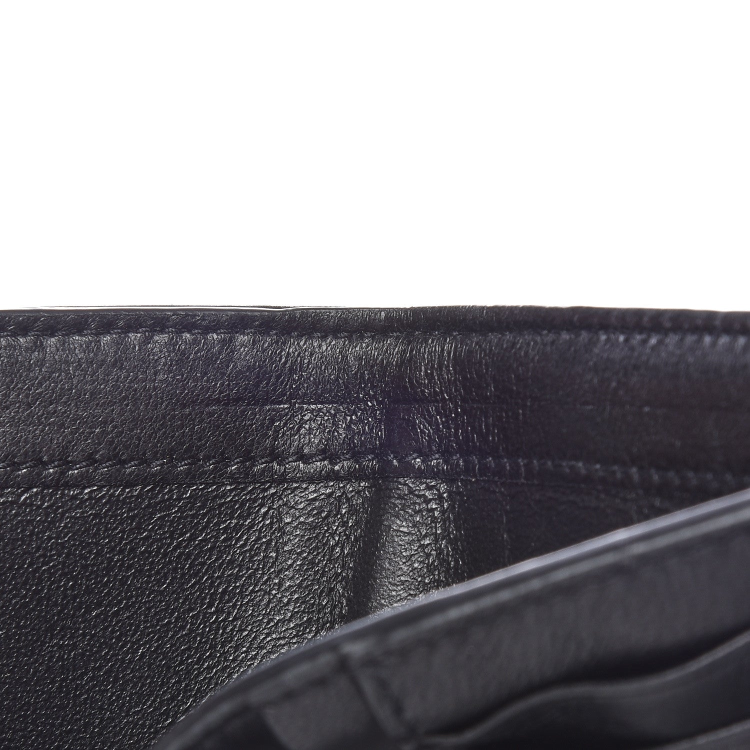 Saint Laurent Lambskin Matelasse Monogram Vicky Tri-Fold Wallet Black 9 of 11