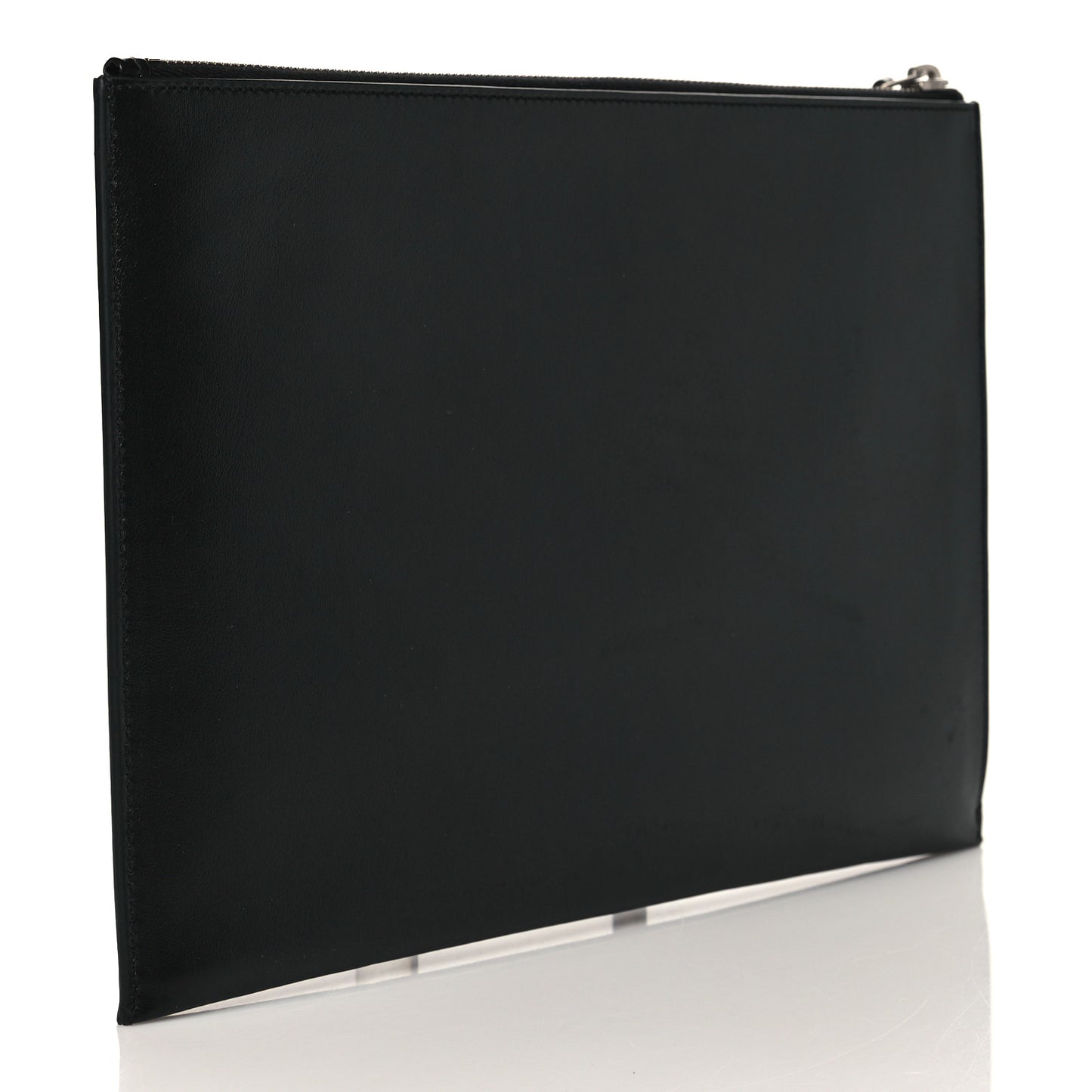 Calfskin Zipped Clutch Black