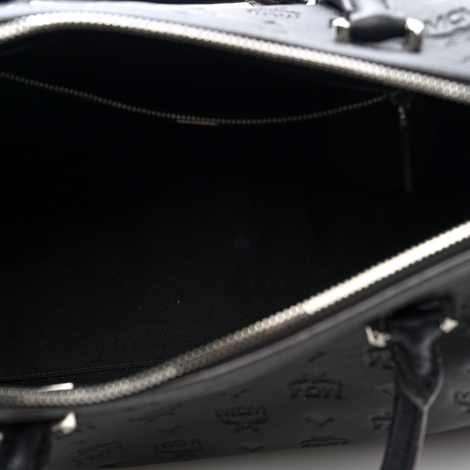 MCM Calfskin Ottomar Monogram Essential Boston Bag Black 5 of 9