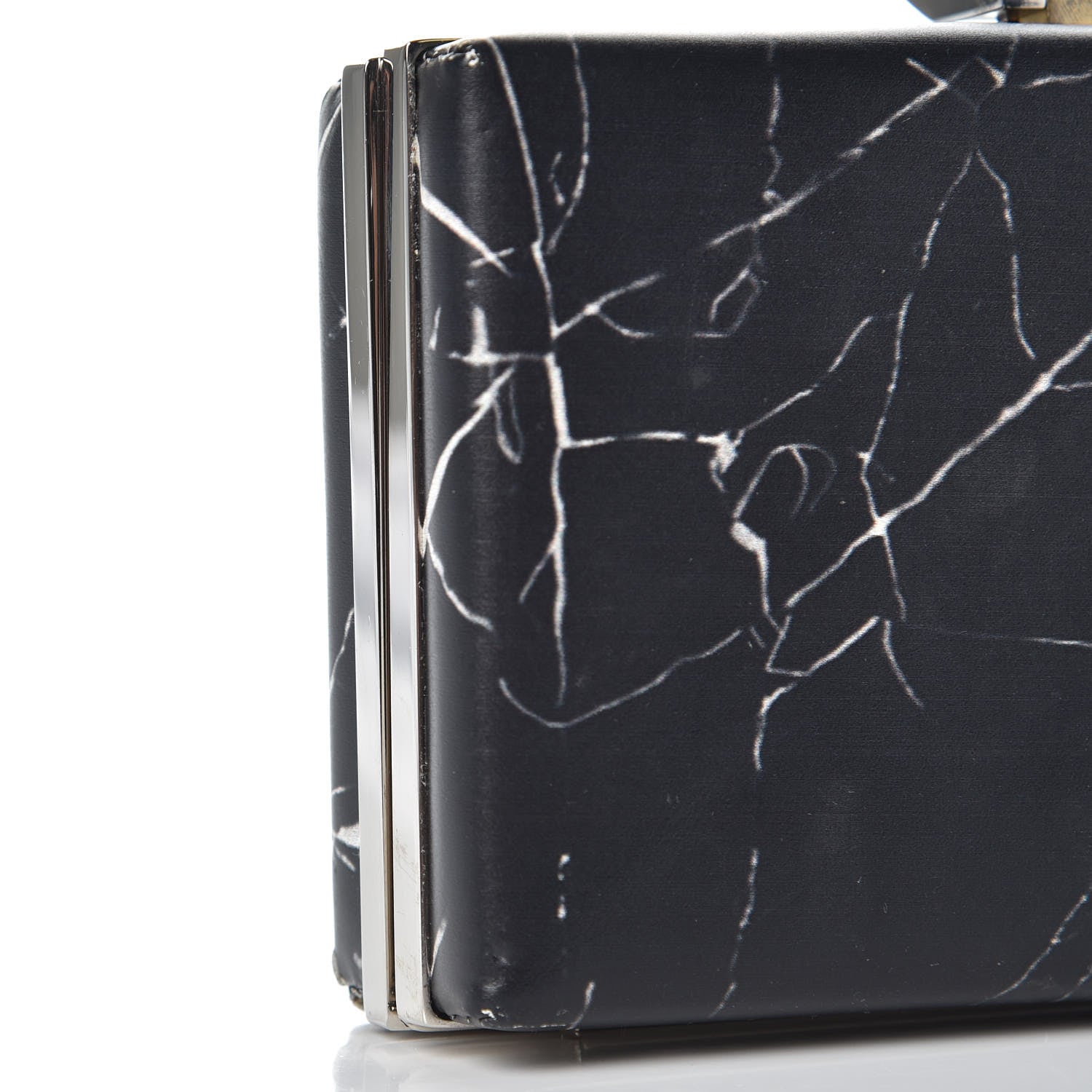 Balenciaga Smooth Calfskin Le Dix Minaudiere Marble Box Clutch Black 7 of 10