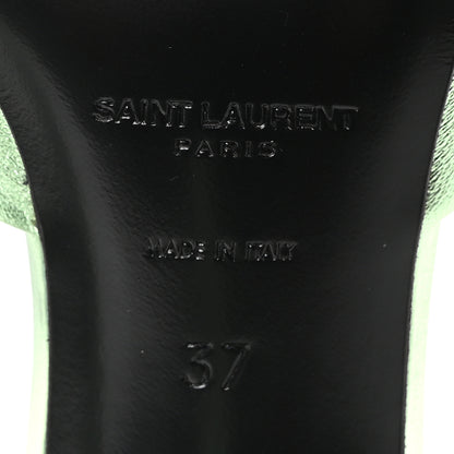 Saint Laurent Metallic Nappa La 16 Mule Sandals 37 Clorofilla 7 of 10