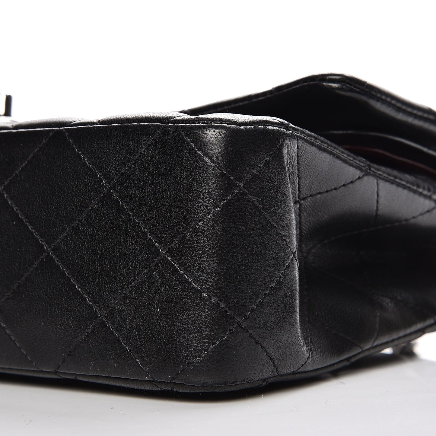 Lambskin Quilted Medium Double Flap Black