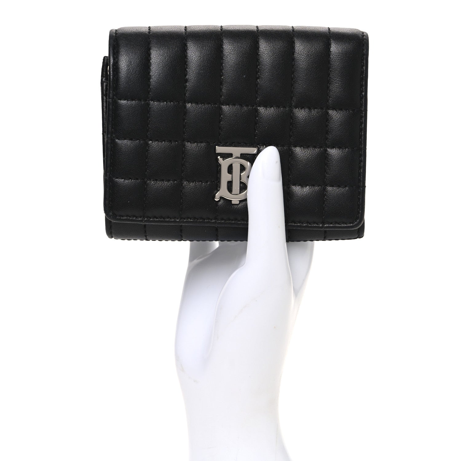 Burberry Lambskin Quilted Small Lola Folding Wallet Black 2 of 8