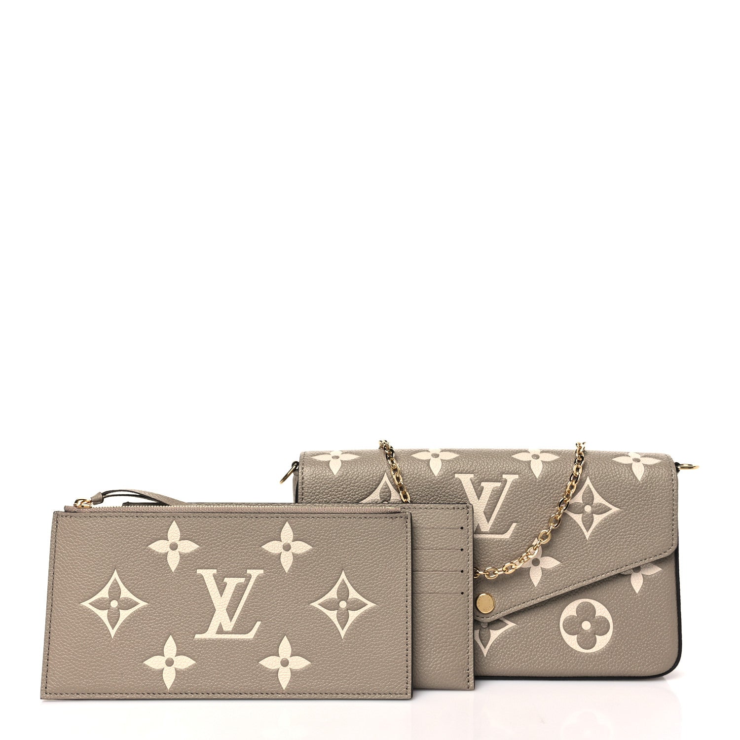 Louis Vuitton Empreinte Monogram Giant Felicie Pochette Tourterelle Creme 3 of 11