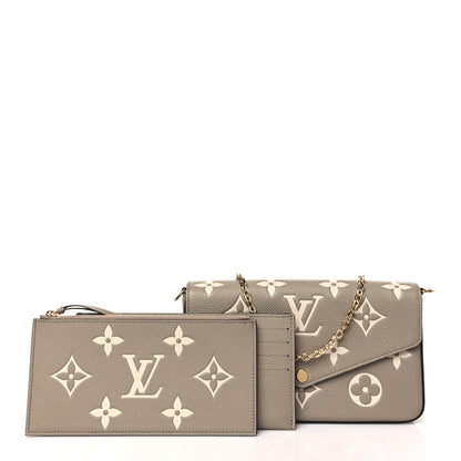 Louis Vuitton Empreinte Monogram Giant Felicie Pochette Tourterelle Creme 3 of 11