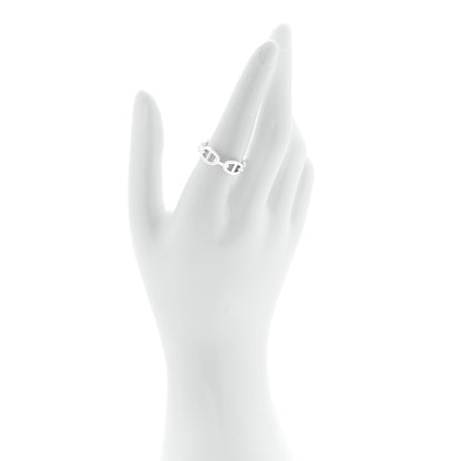 Hermes Sterling Silver PM Chaine d'Ancre Enchainee Band Ring 56 7.75 2 of 9