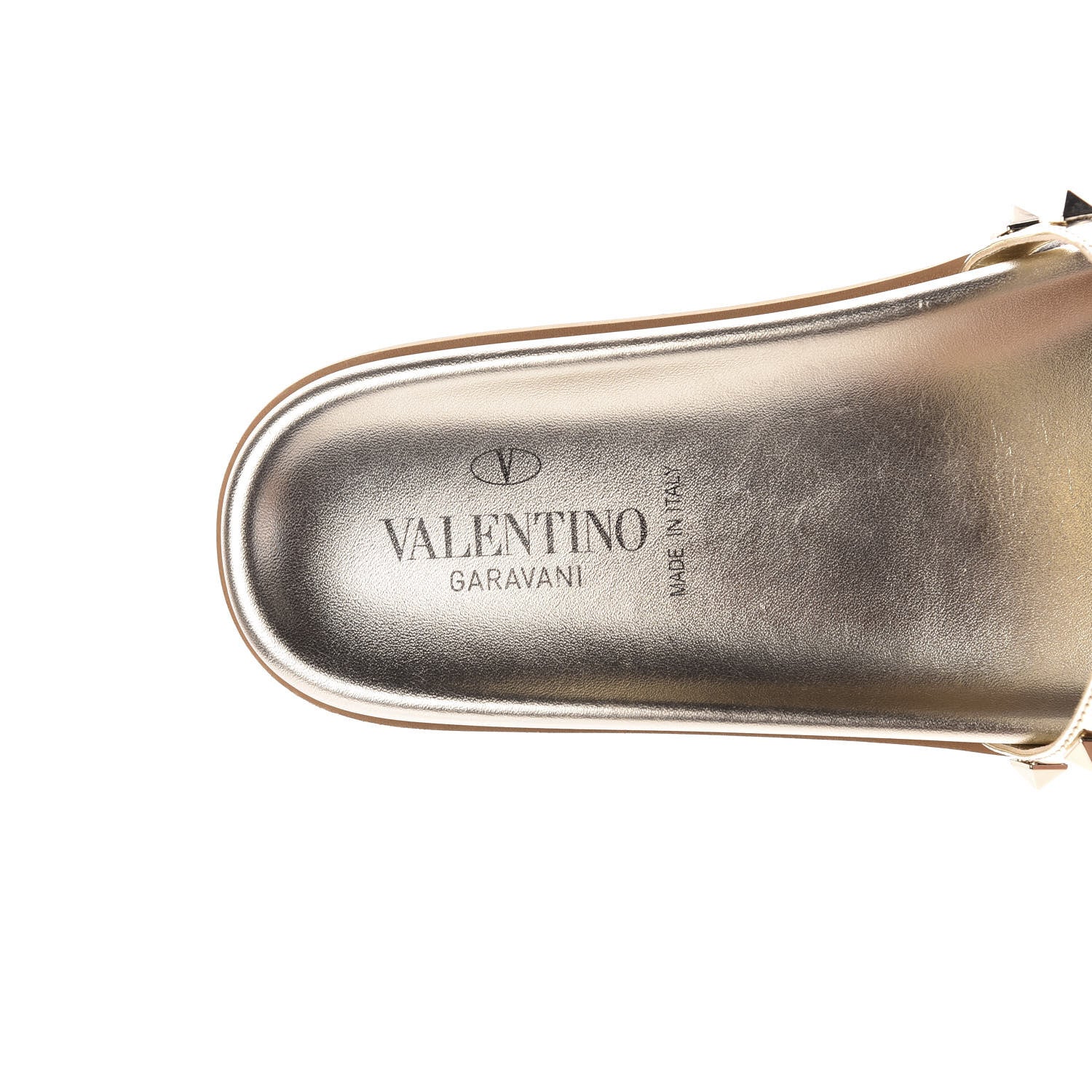 Valentino Garavani PVC Metallic Nappa Rockstud Moonwalk Flat Slide Sandals 37.5 Platino Transparent 7 of 10