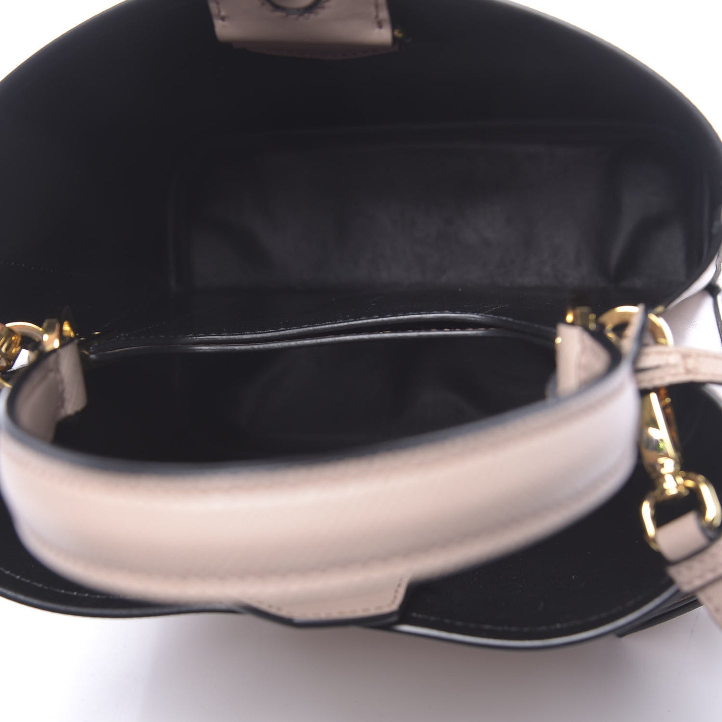 Saffiano Cuir Medium Panier Bucket Bag Cipria Black
