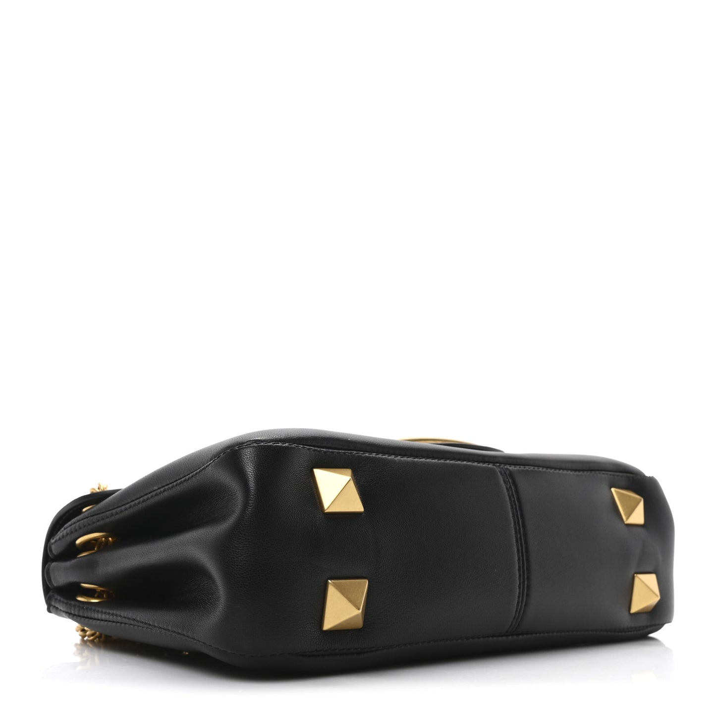 Nappa Stud Sign Shoulder Bag Black