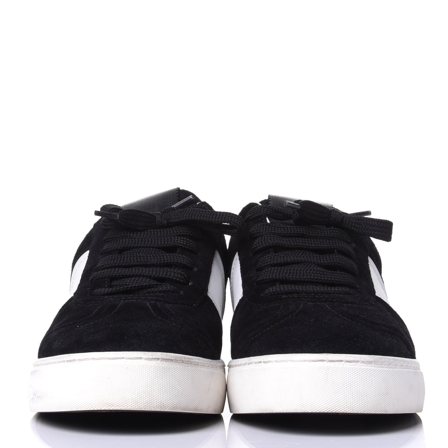 Valentino Garavani Suede Calfskin Womens Rockstud Flycrew Sneakers 40 Black White 2 of 12