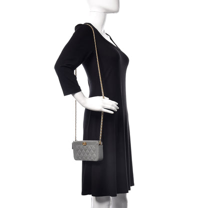 Chanel Caviar Quilted Small Boy Clutch With Chain Grey 2 of 15
