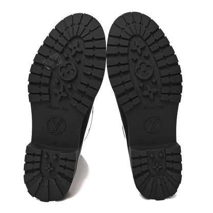 Louis Vuitton Rubber Embossed Monogram Drops Flat Half Boots 40 Black 5 of 7
