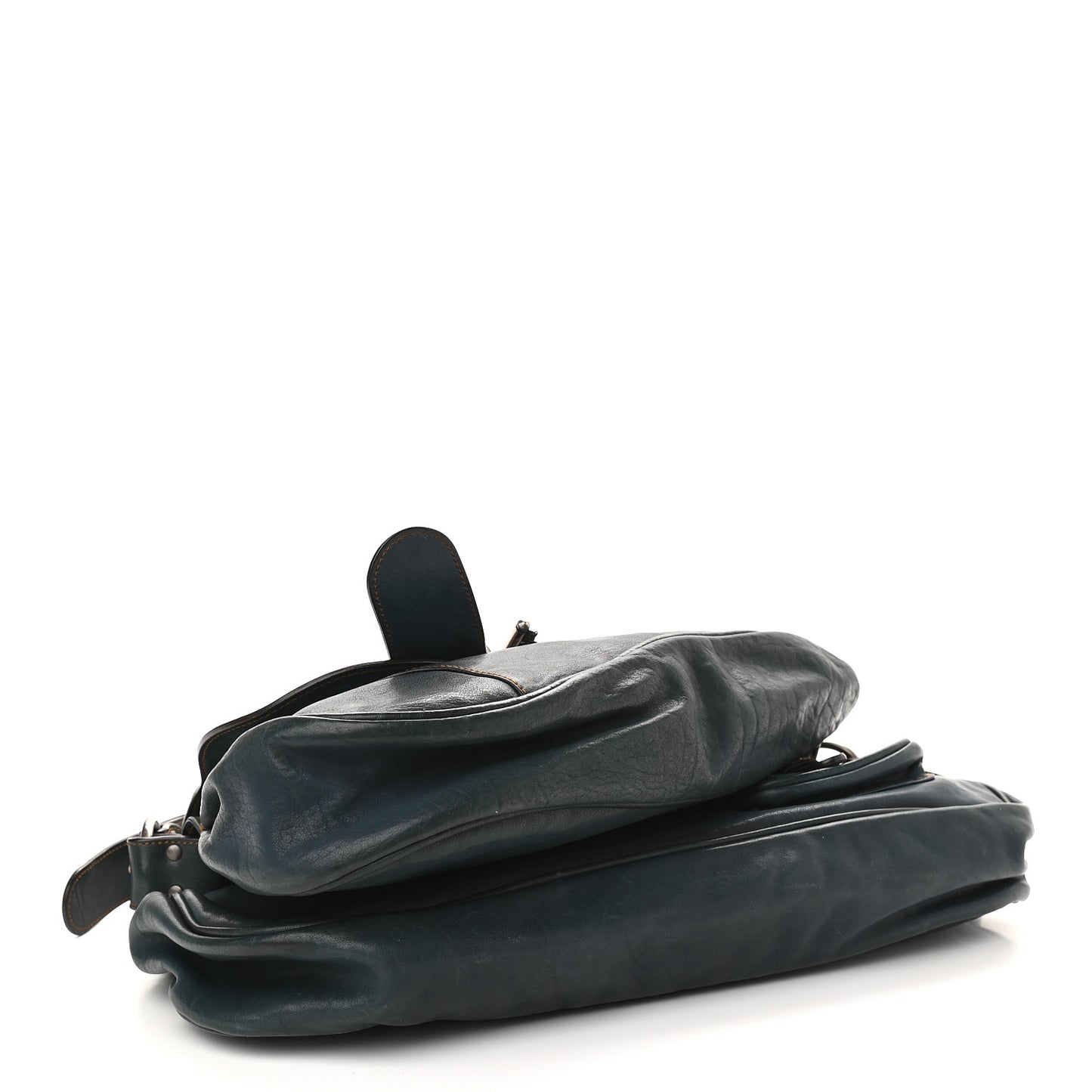 Calfskin Medium Gaucho Double Saddle Bag Dark Blue