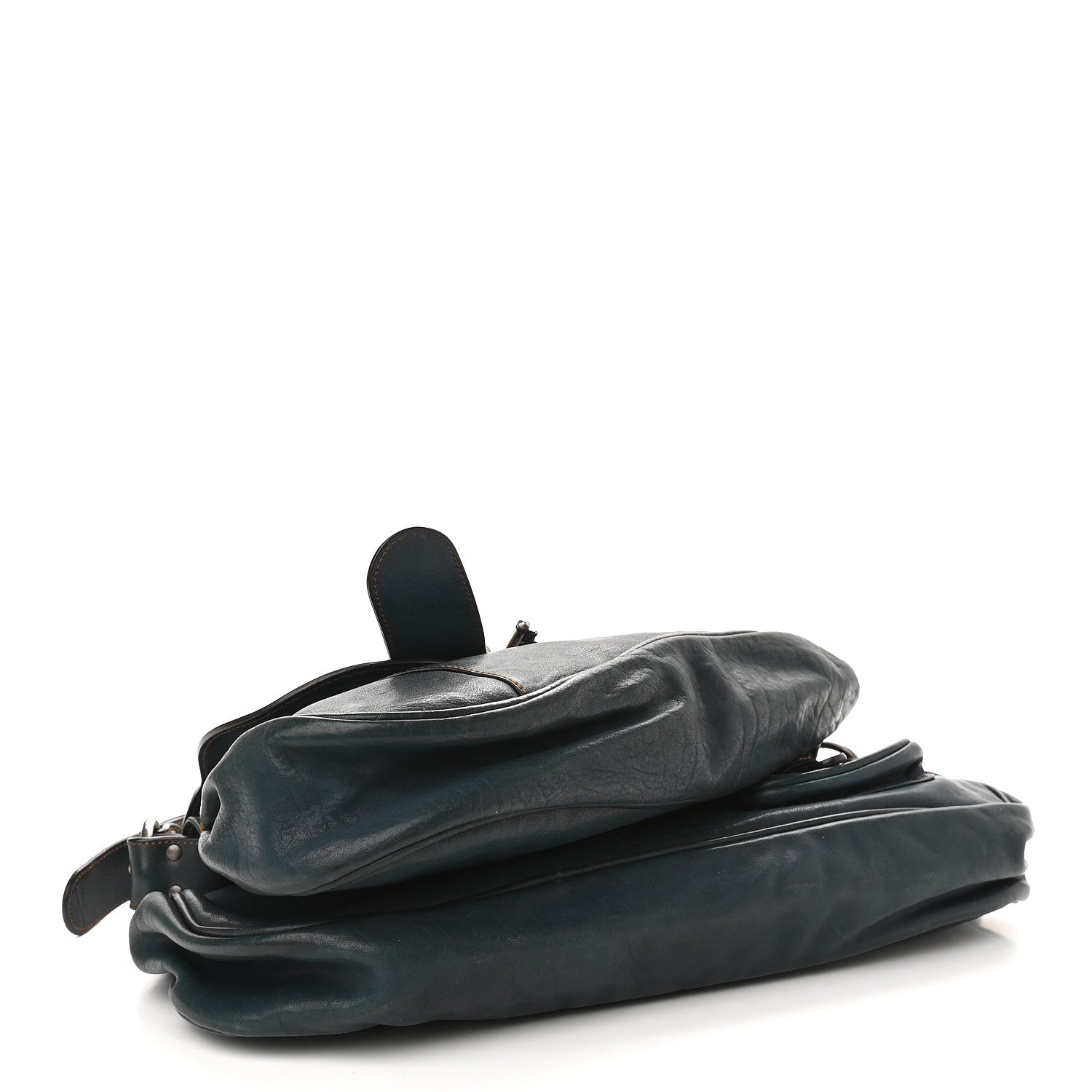 Christian Dior Calfskin Medium Gaucho Double Saddle Bag Dark Blue 4 of 13